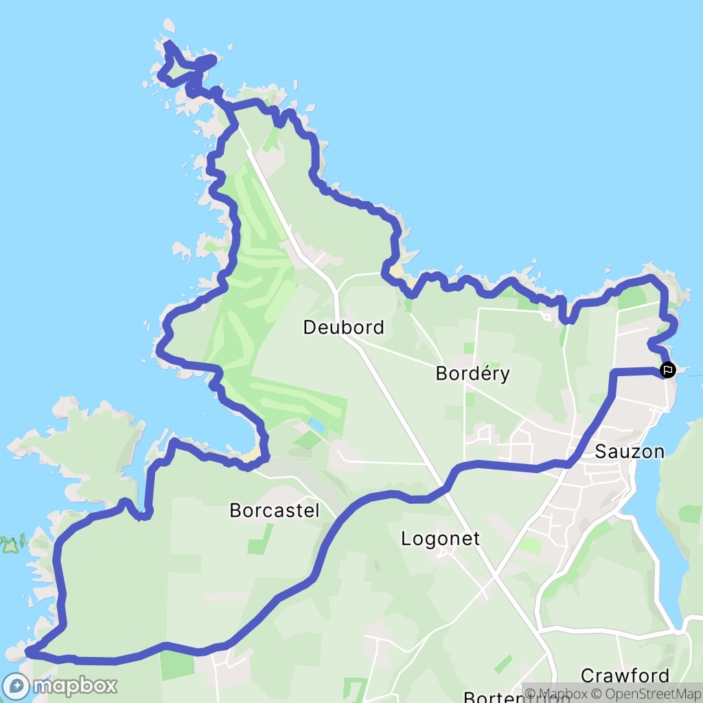 Sauzon : carte du parcours de randonnée - France