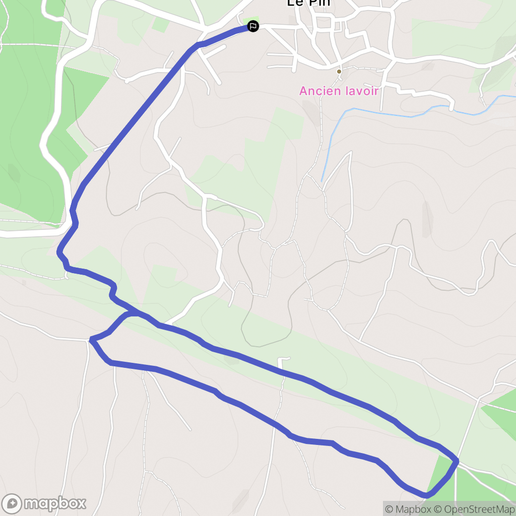 Le Pin : carte du parcours de randonnée - France