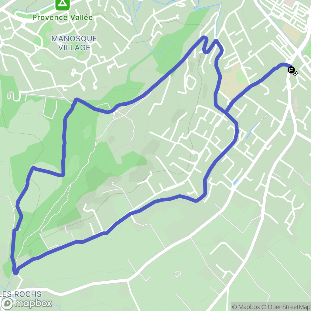 Manosque : carte du parcours de randonnée - France