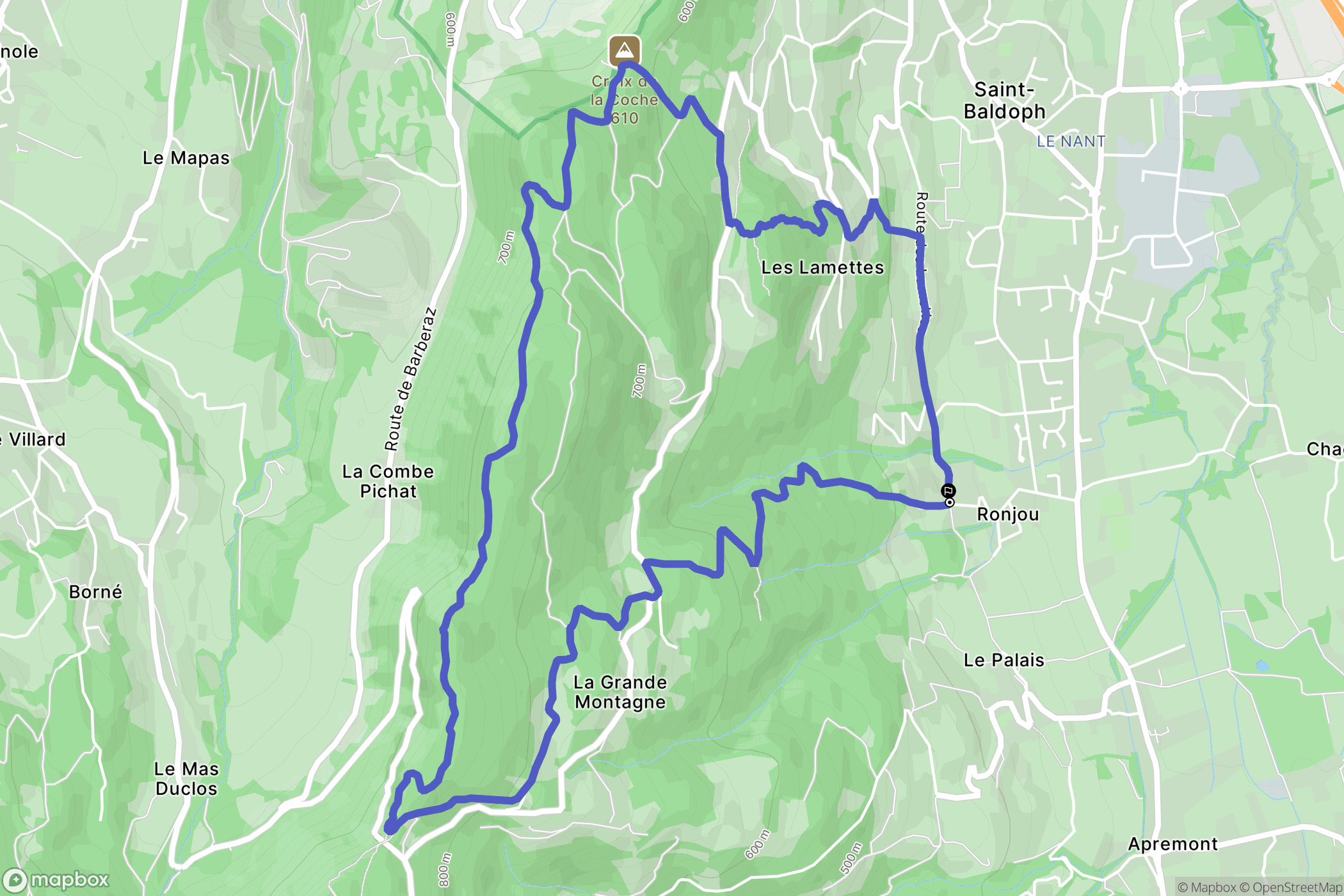 Saint-Baldoph : carte du parcours de randonnée - France