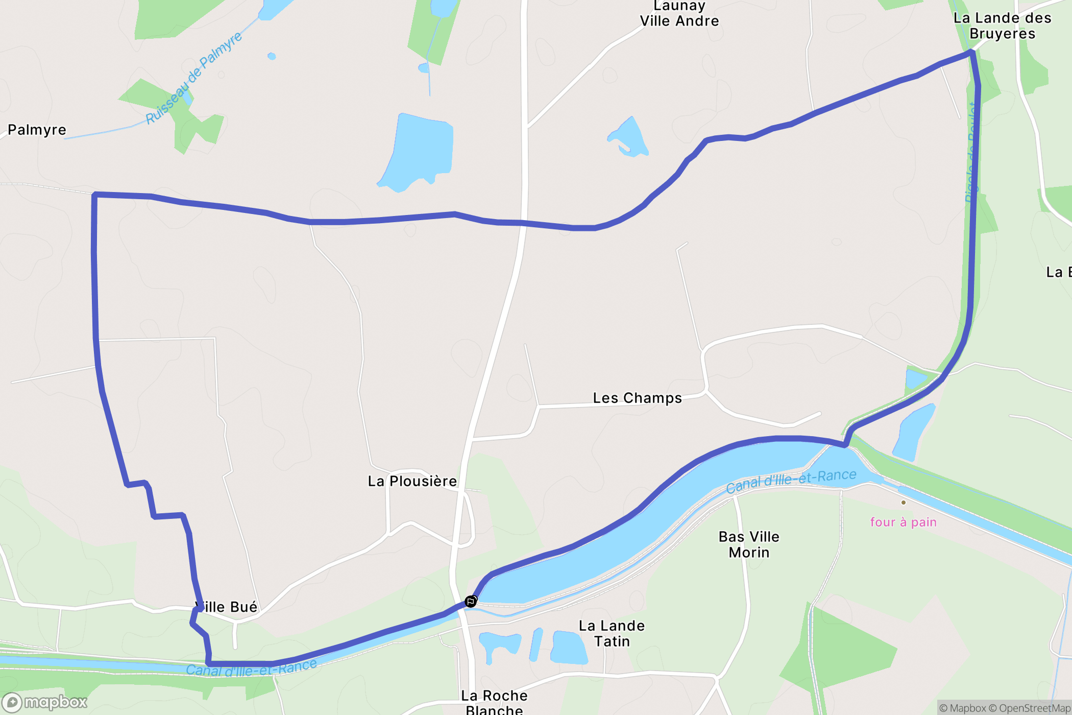 Guipel : carte du parcours de randonnée - France
