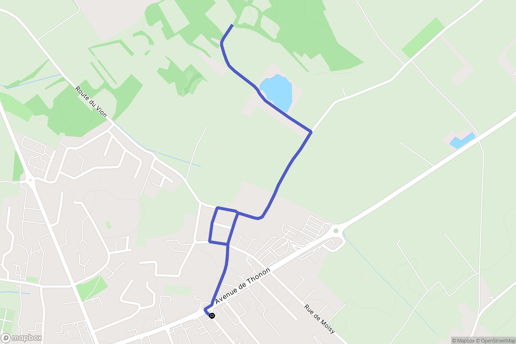 Douvaine : carte du parcours de randonnée - France