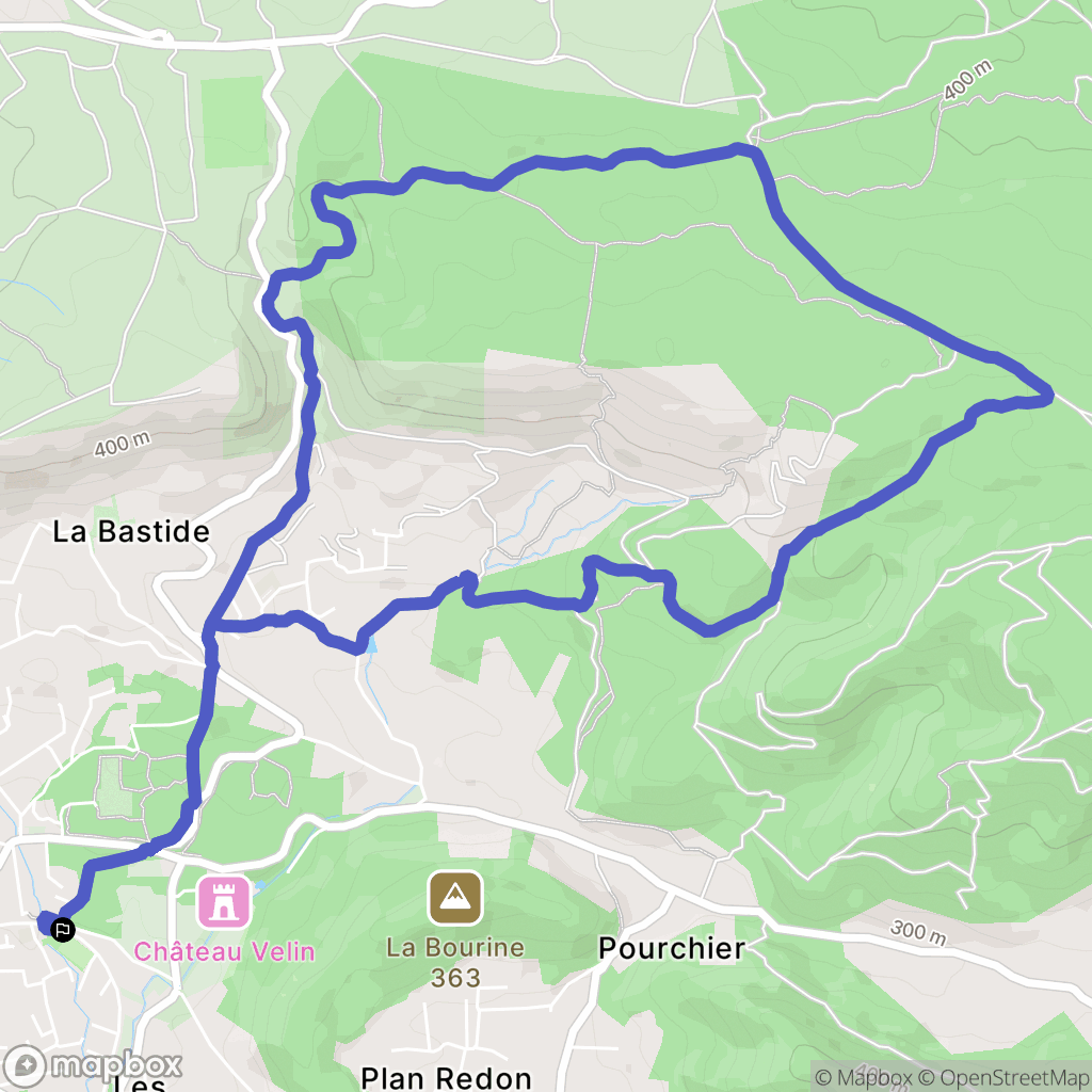 La Bouilladisse : carte du parcours de randonnée - France