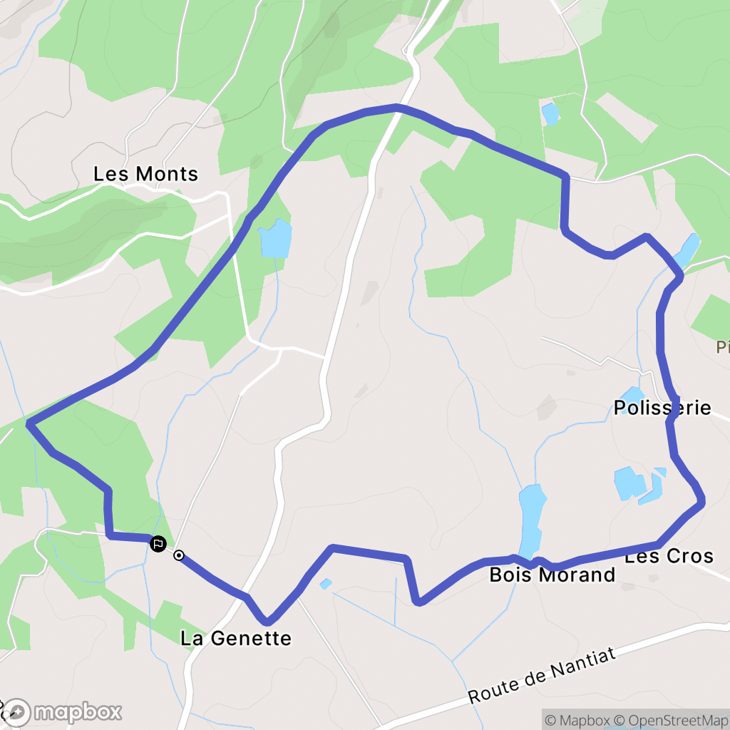 Cieux : carte du parcours de randonnée - France