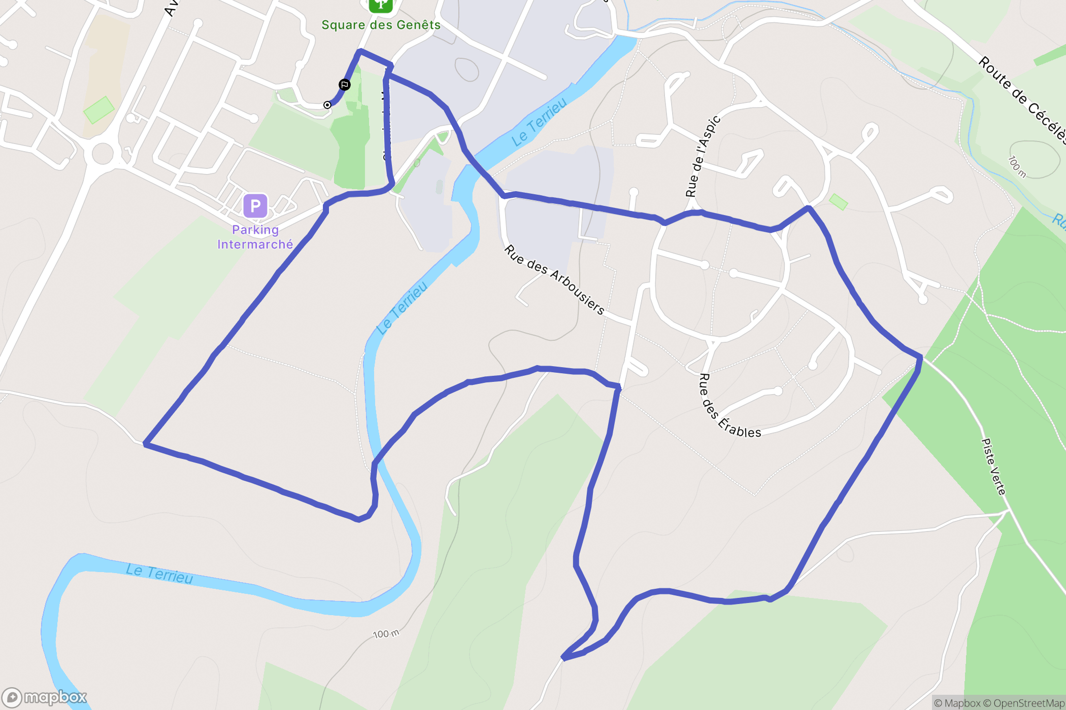 Saint-Mathieu-de-Tréviers : carte du parcours de randonnée - France