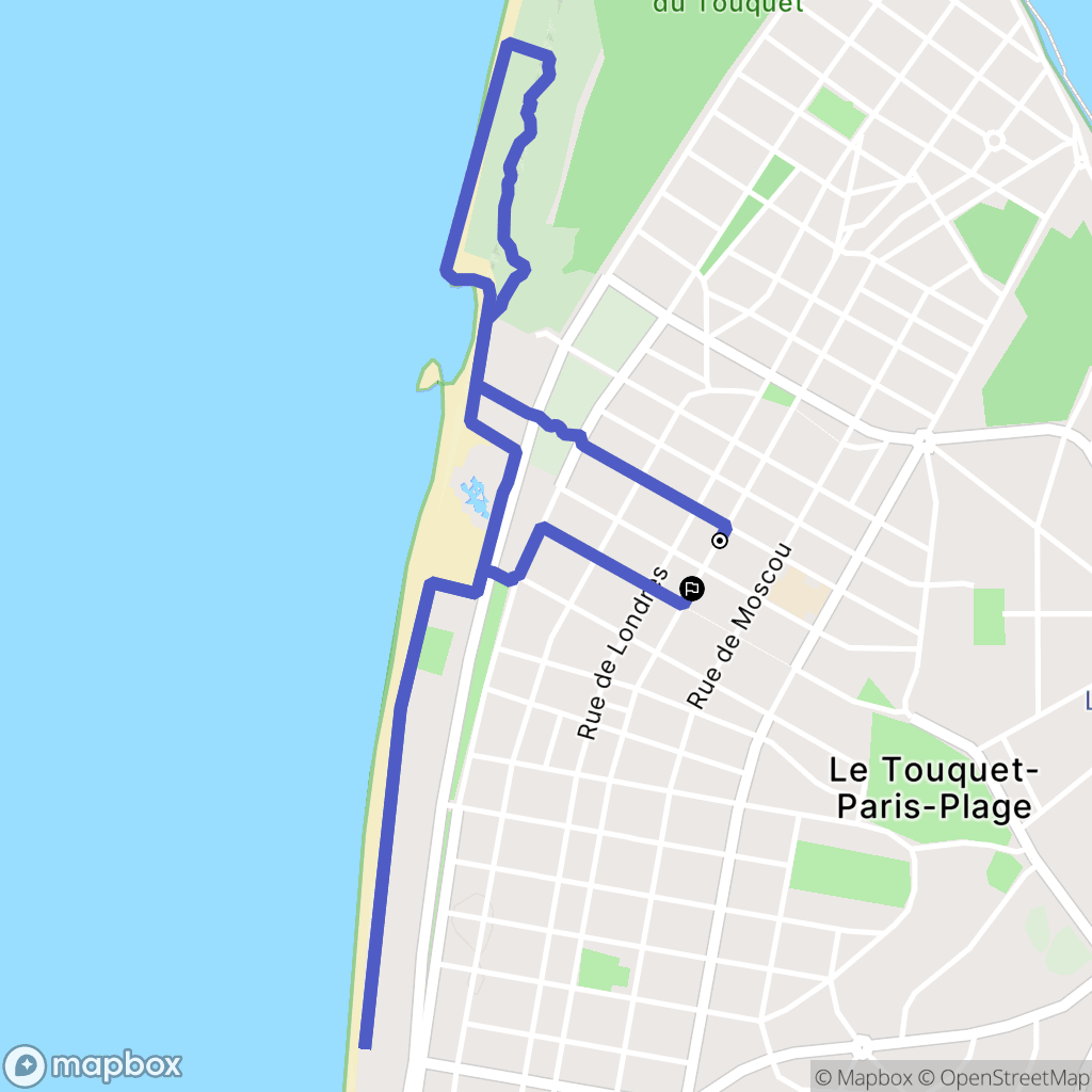 Le Touquet-Paris-Plage : carte du parcours de randonnée - France