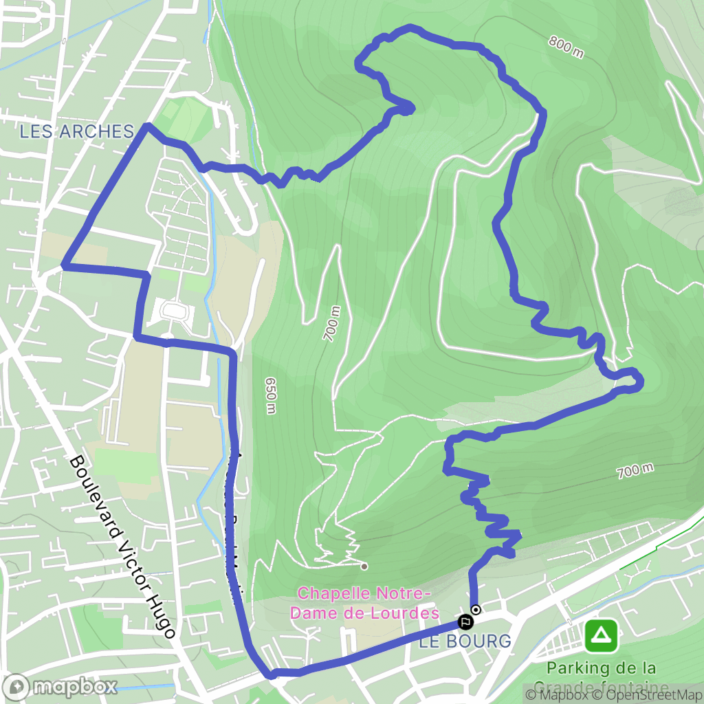 Digne-les-Bains : carte du parcours de randonnée - France