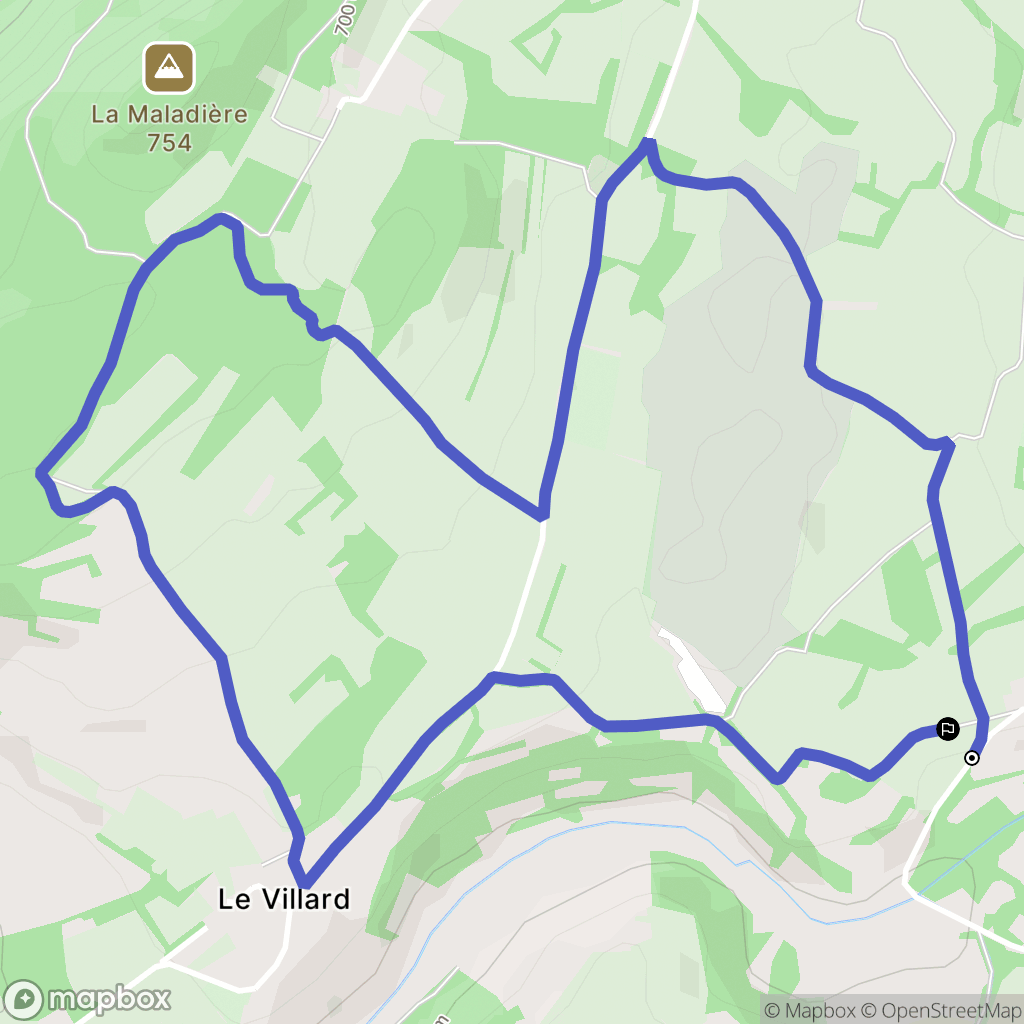 Draillant : carte du parcours de randonnée - France