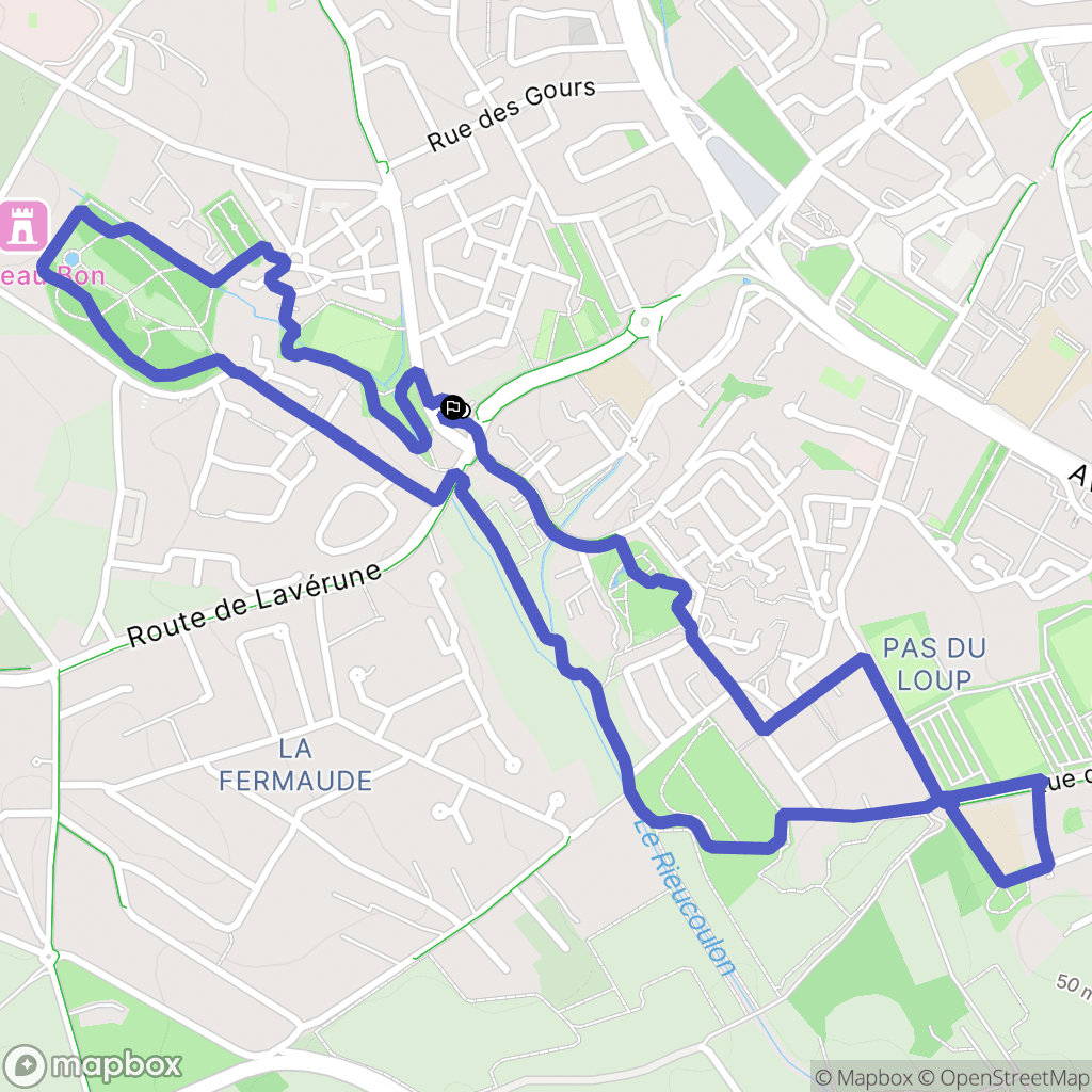 Montpellier : carte du parcours de randonnée - France