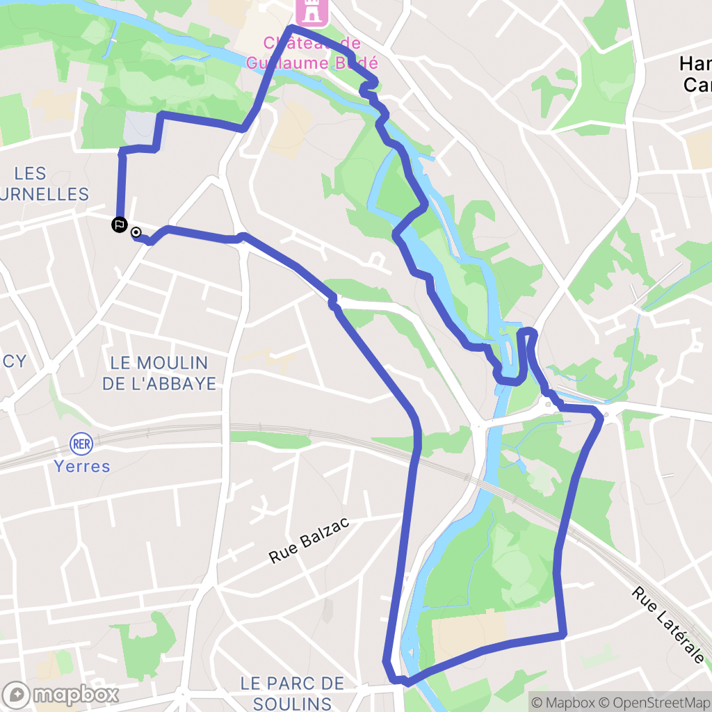 Yerres : carte du parcours de randonnée - France
