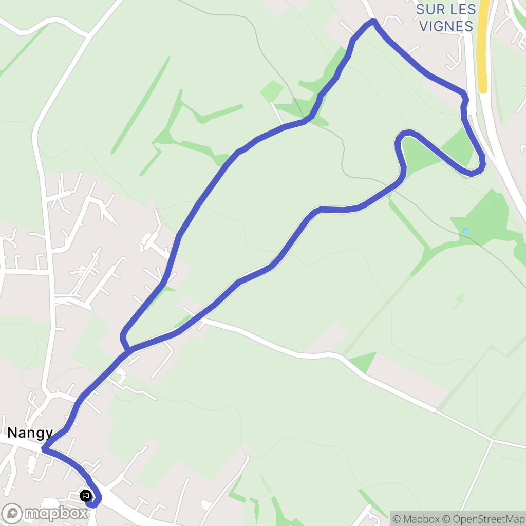 Nangy : carte du parcours de randonnée - France