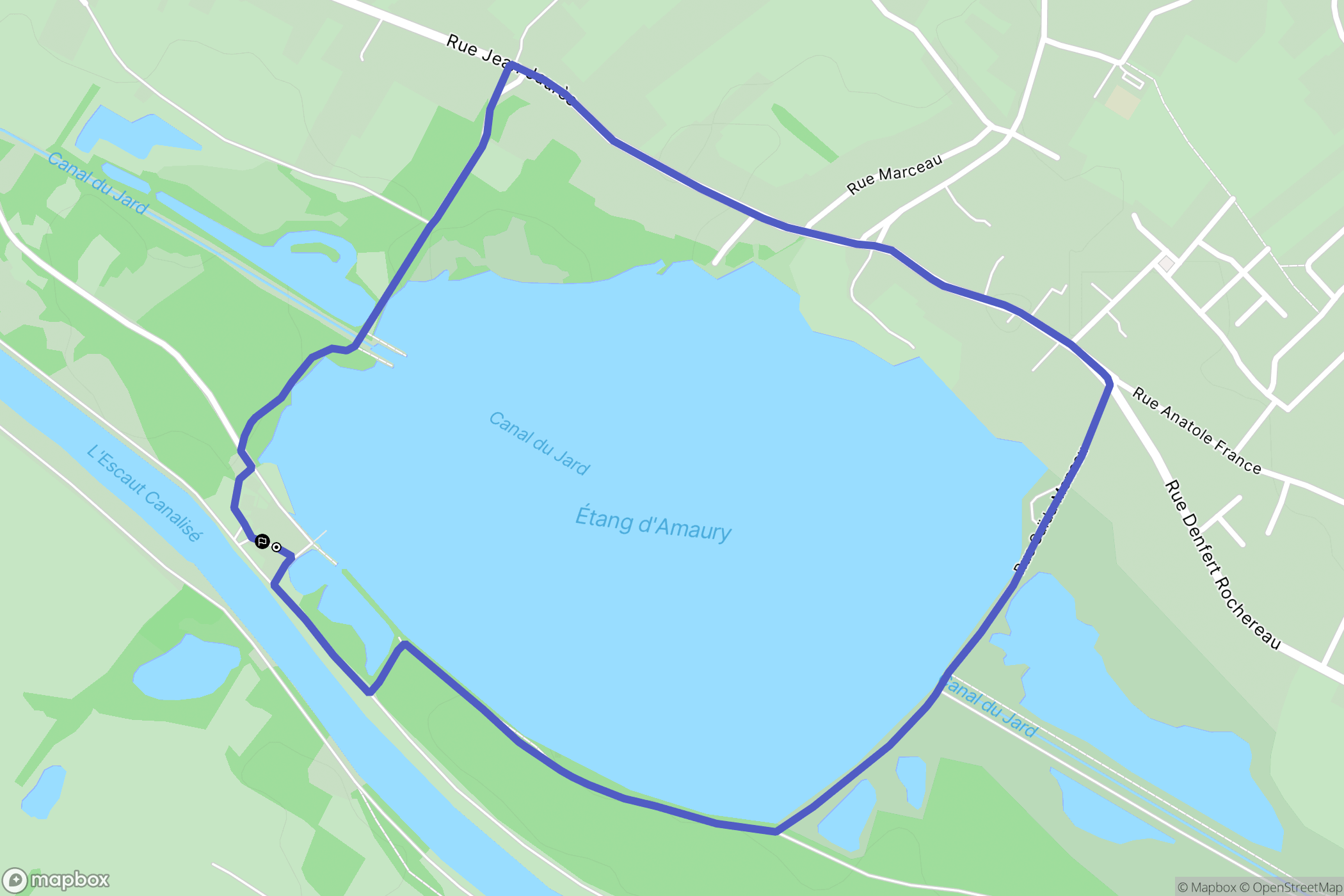 Condé sur l'Escaut : carte du parcours de randonnée - France
