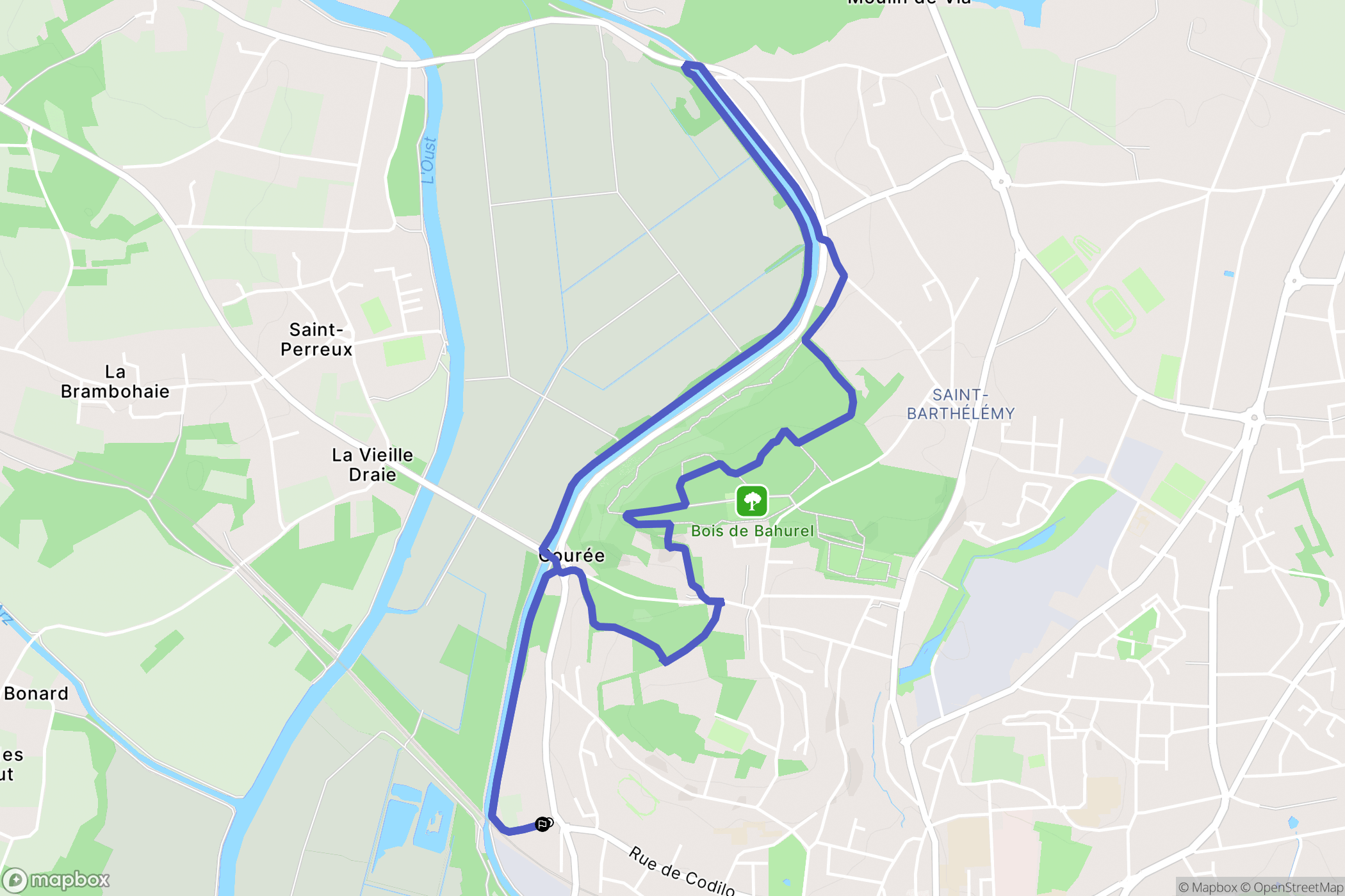 Redon : carte du parcours de randonnée - France