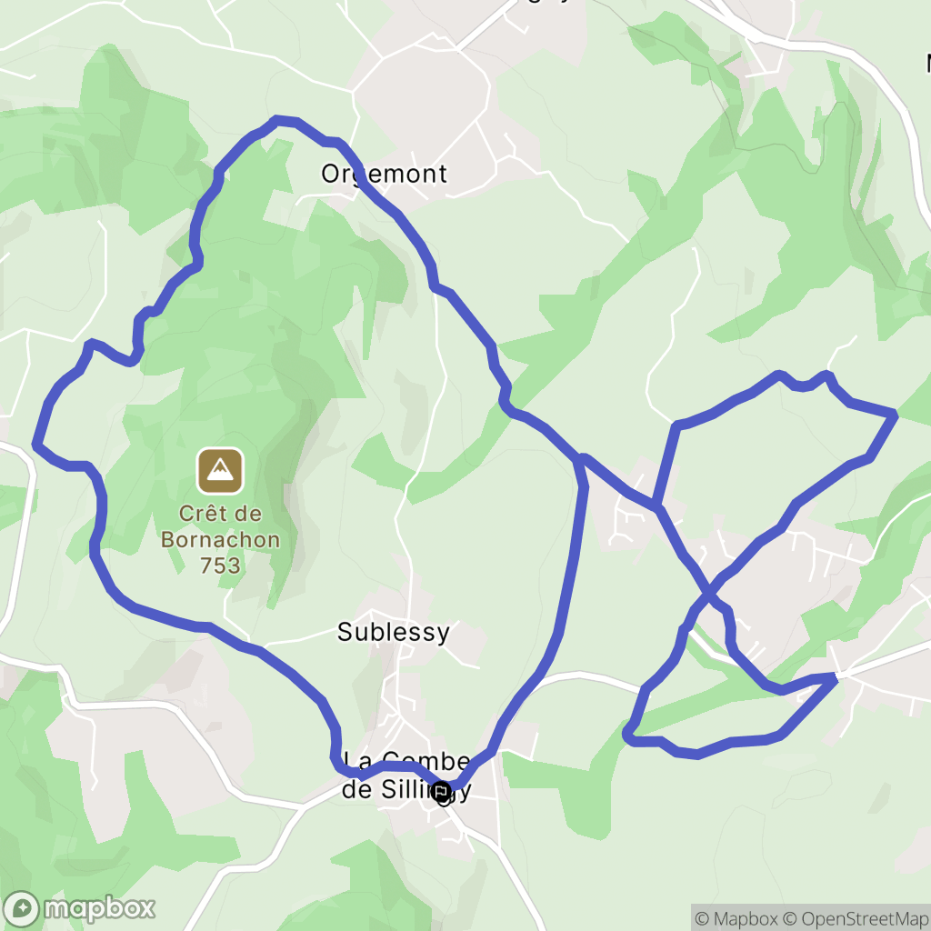 Sillingy : carte du parcours de randonnée - France