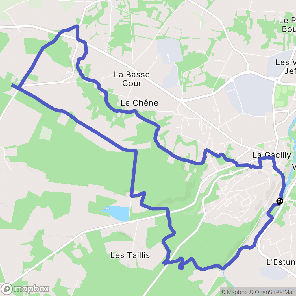 La Gacilly : carte du parcours de randonnée - France