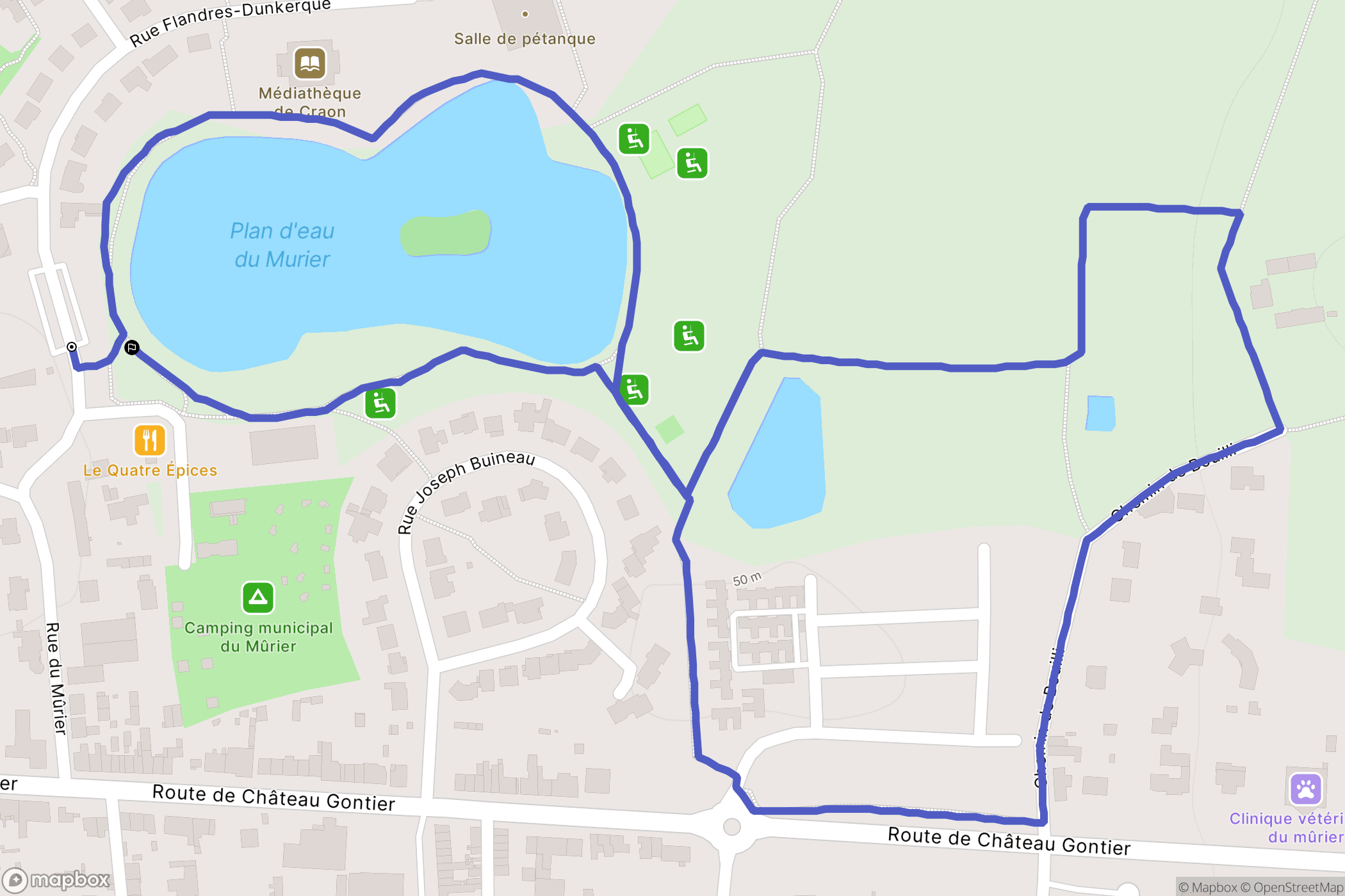 Craon : carte du parcours de randonnée - France
