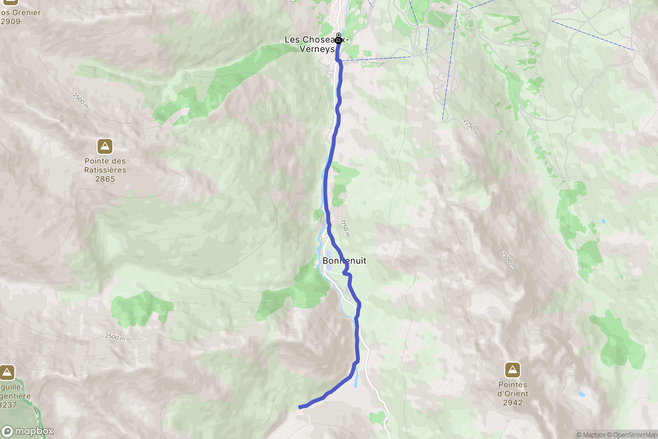 Valloire : carte du parcours de randonnée - France