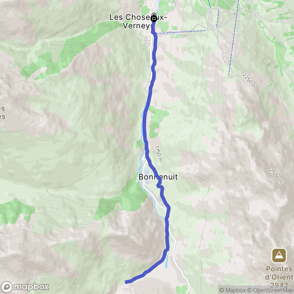 Valloire : carte du parcours de randonnée - France