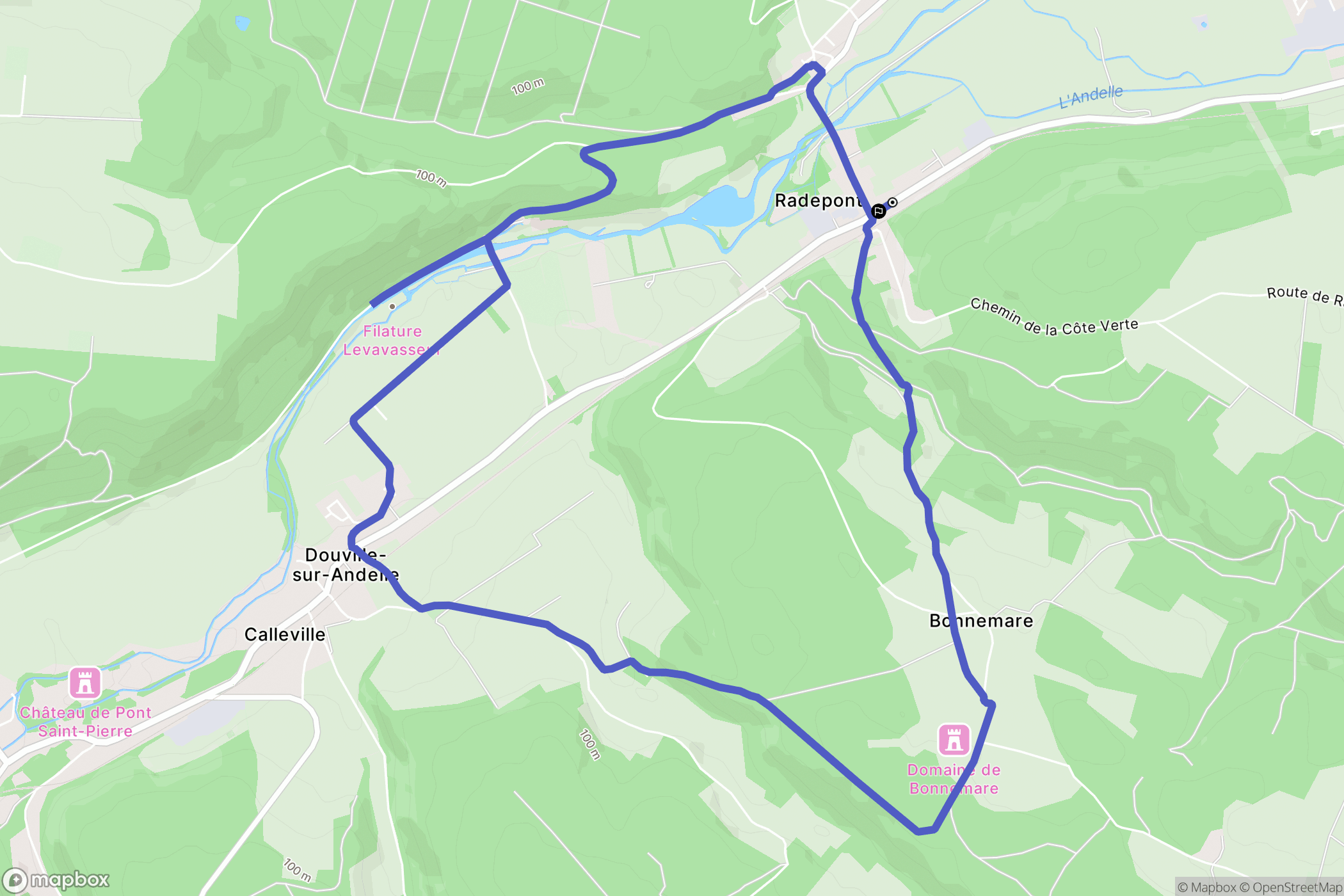 Radepont : carte du parcours de randonnée - France