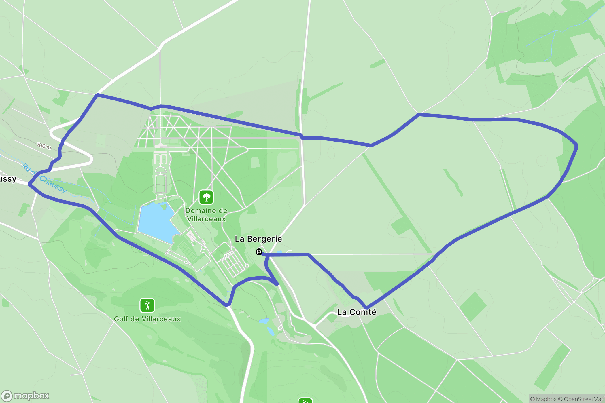 Chaussy : carte du parcours de randonnée - France