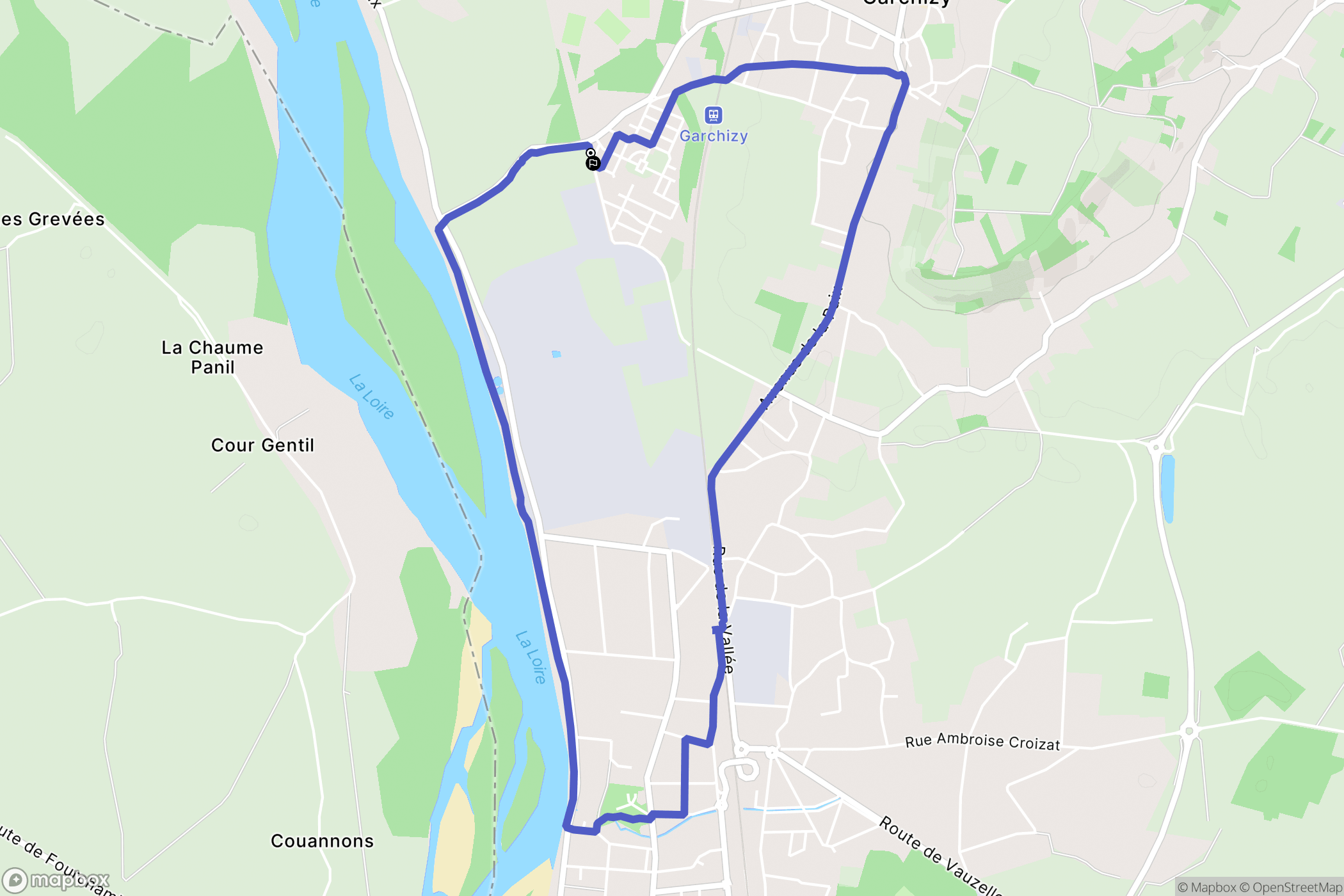 Garchizy : carte du parcours de randonnée - France