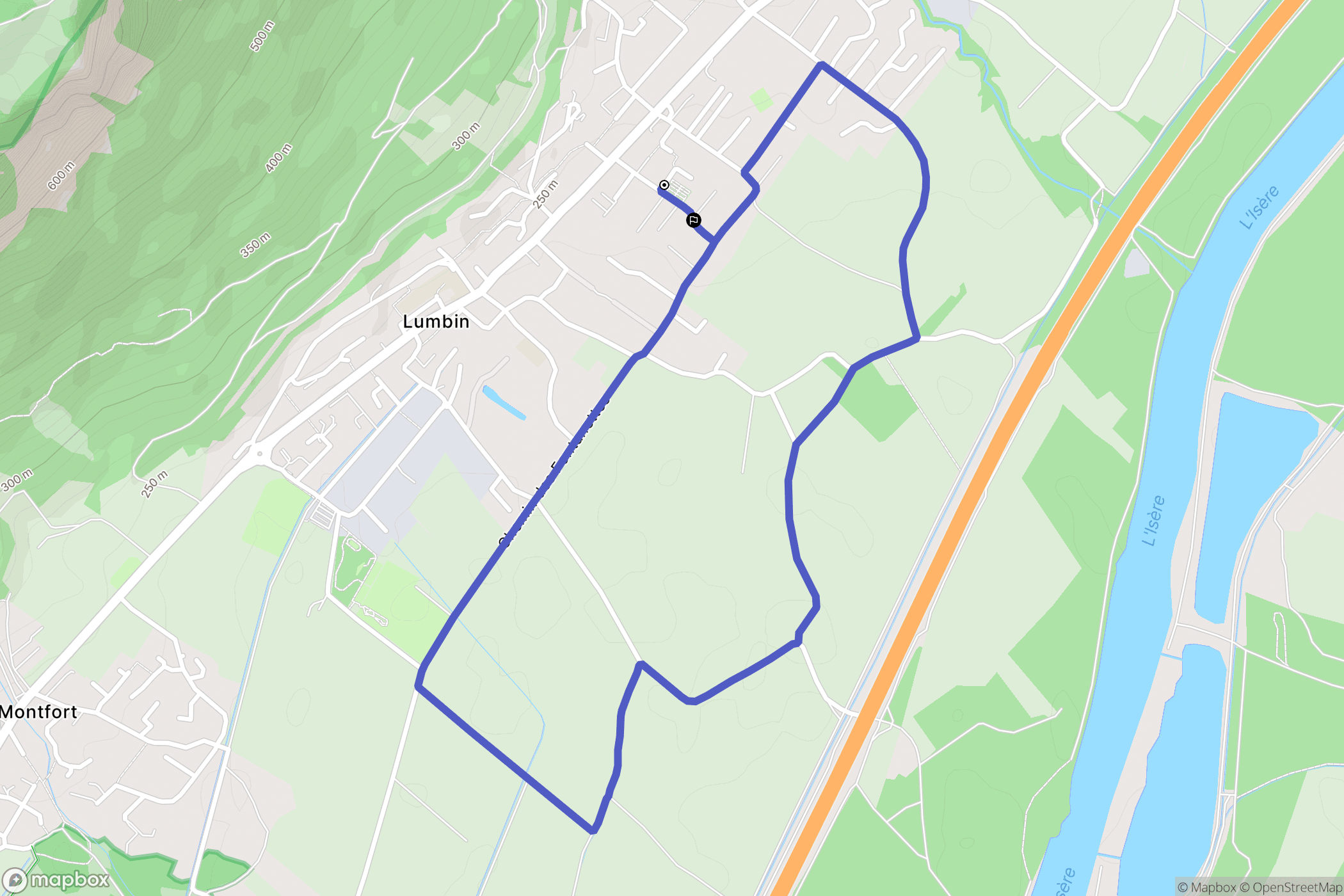 Lumbin : carte du parcours de randonnée - France