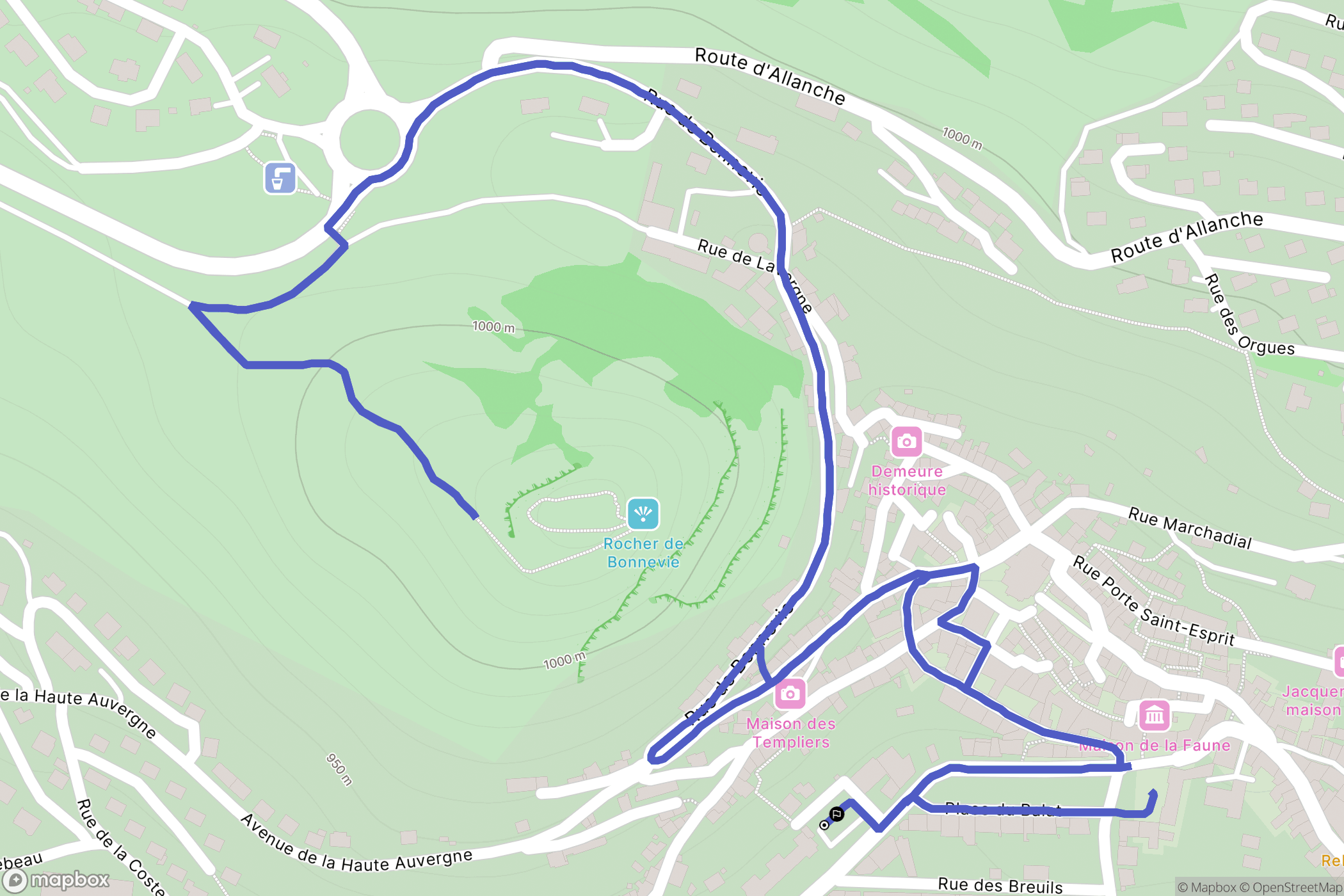 Murat : carte du parcours de randonnée - France