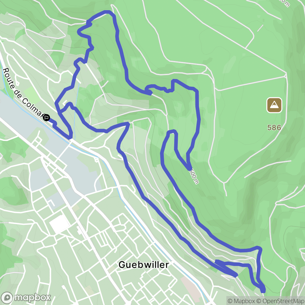 Guebwille : carte du parcours de randonnée - France
