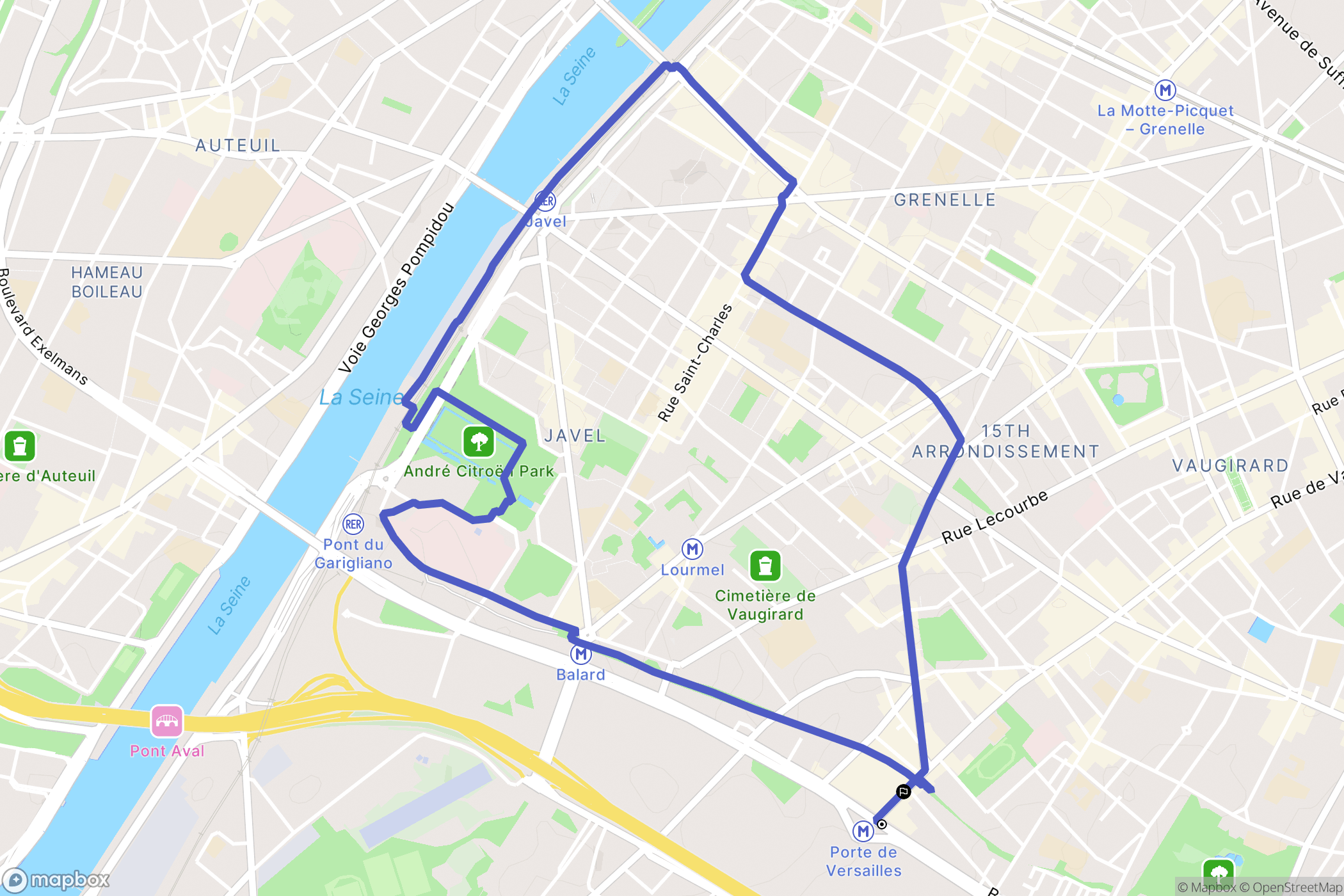 Paris : carte du parcours de randonnée - France