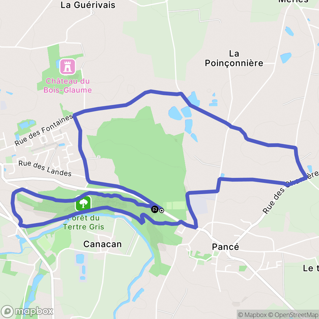 Pancé : carte du parcours de randonnée - France
