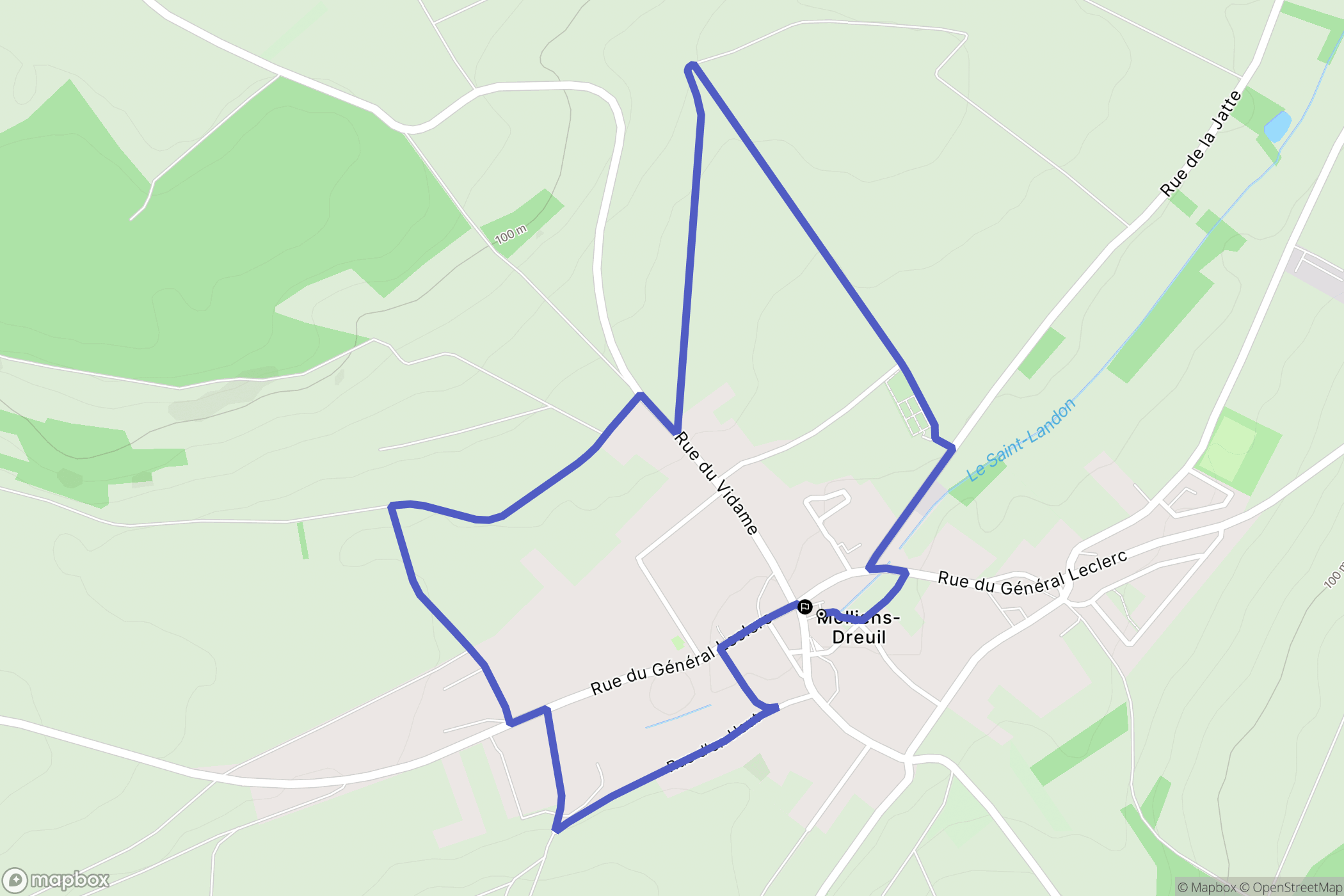 Molliens Dreuil : carte du parcours de randonnée - France