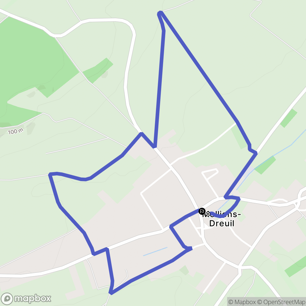 Molliens Dreuil : carte du parcours de randonnée - France