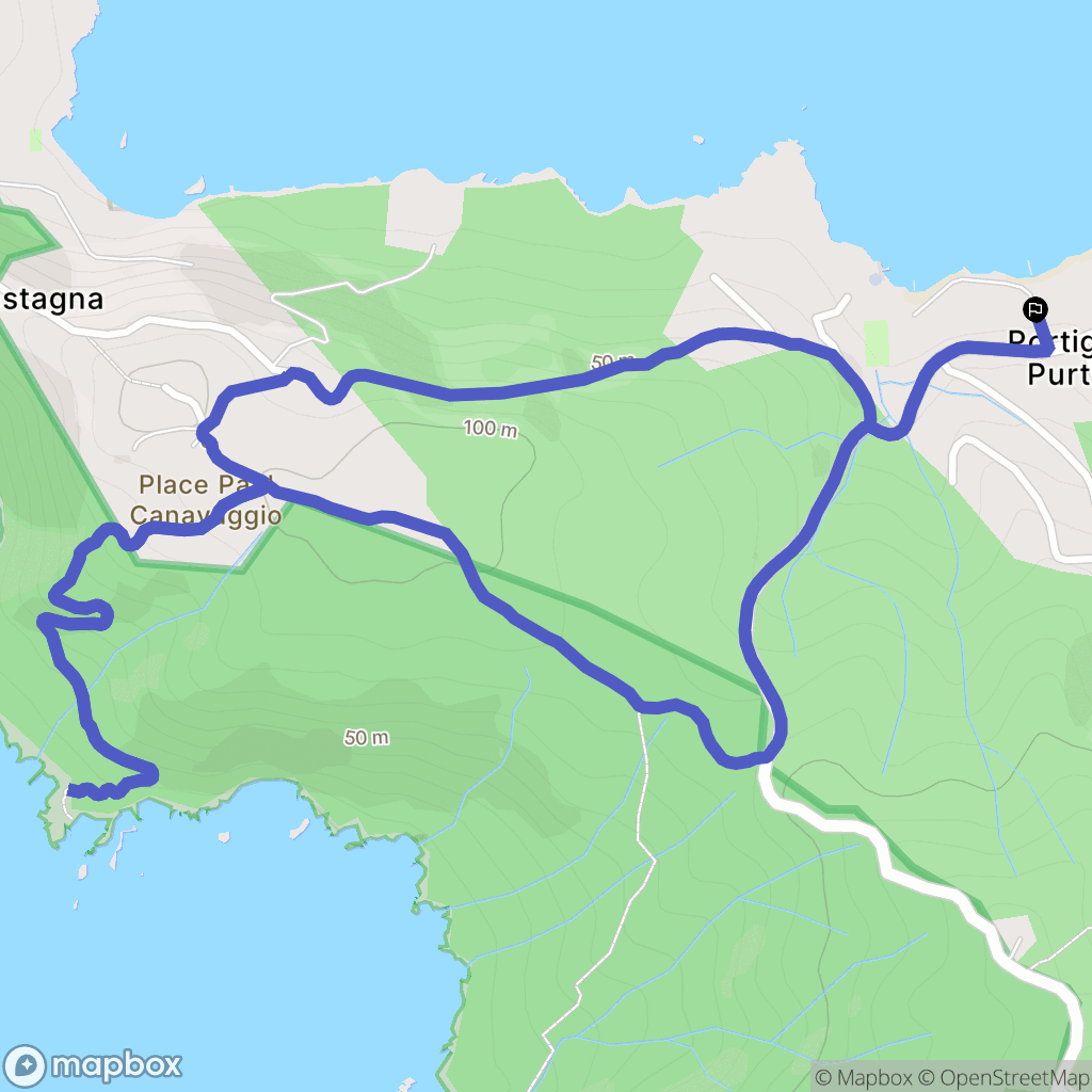 Coti-Chiavari : carte du parcours de randonnée - France