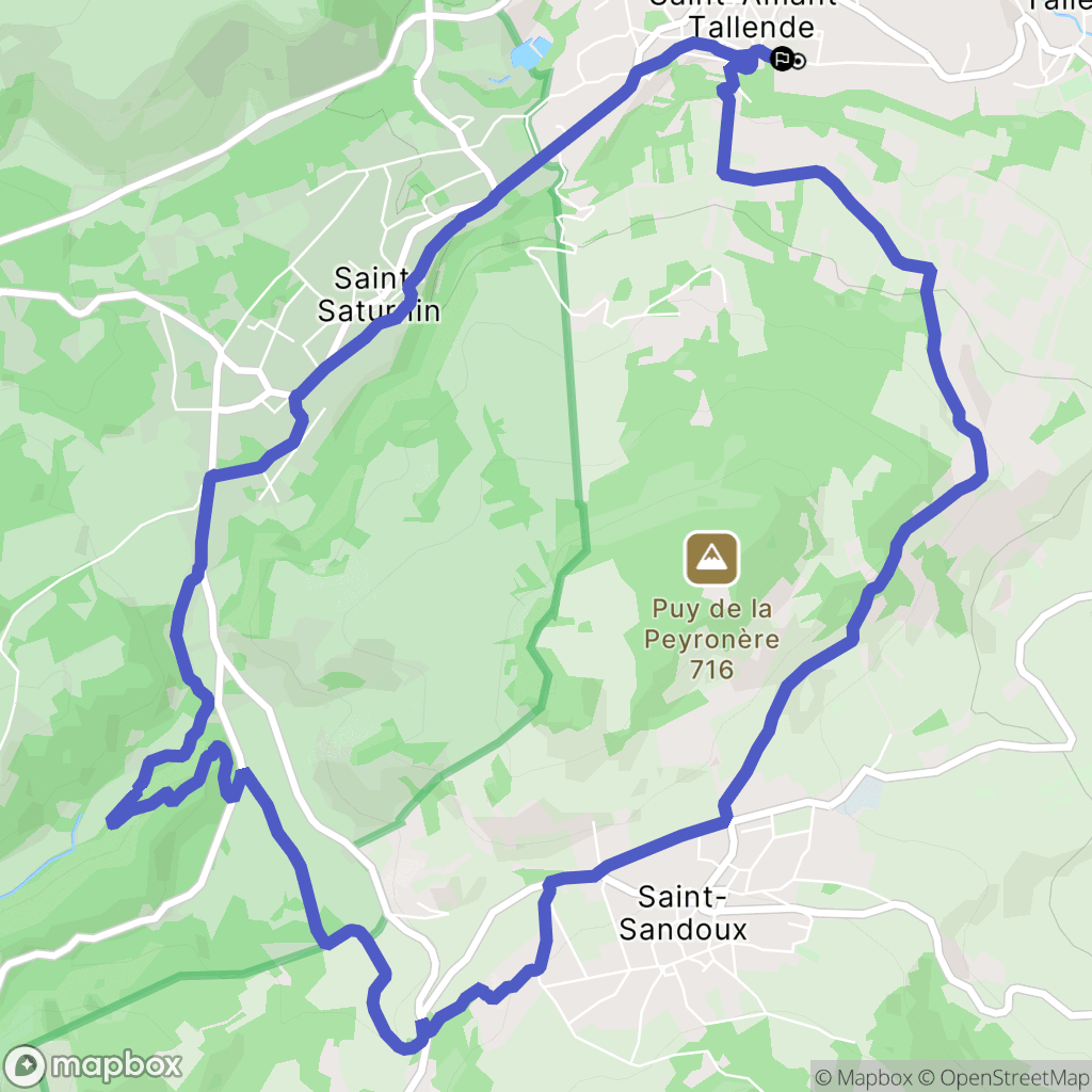 Tallende : carte du parcours de randonnée - France