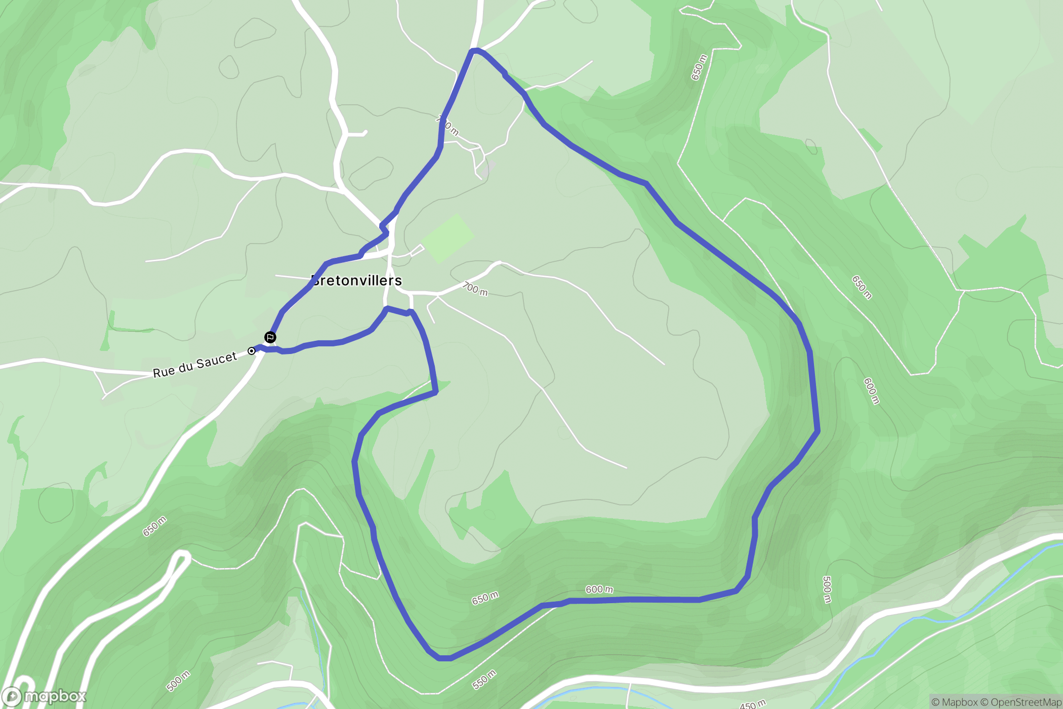 Bretonvillers : carte du parcours de randonnée - France