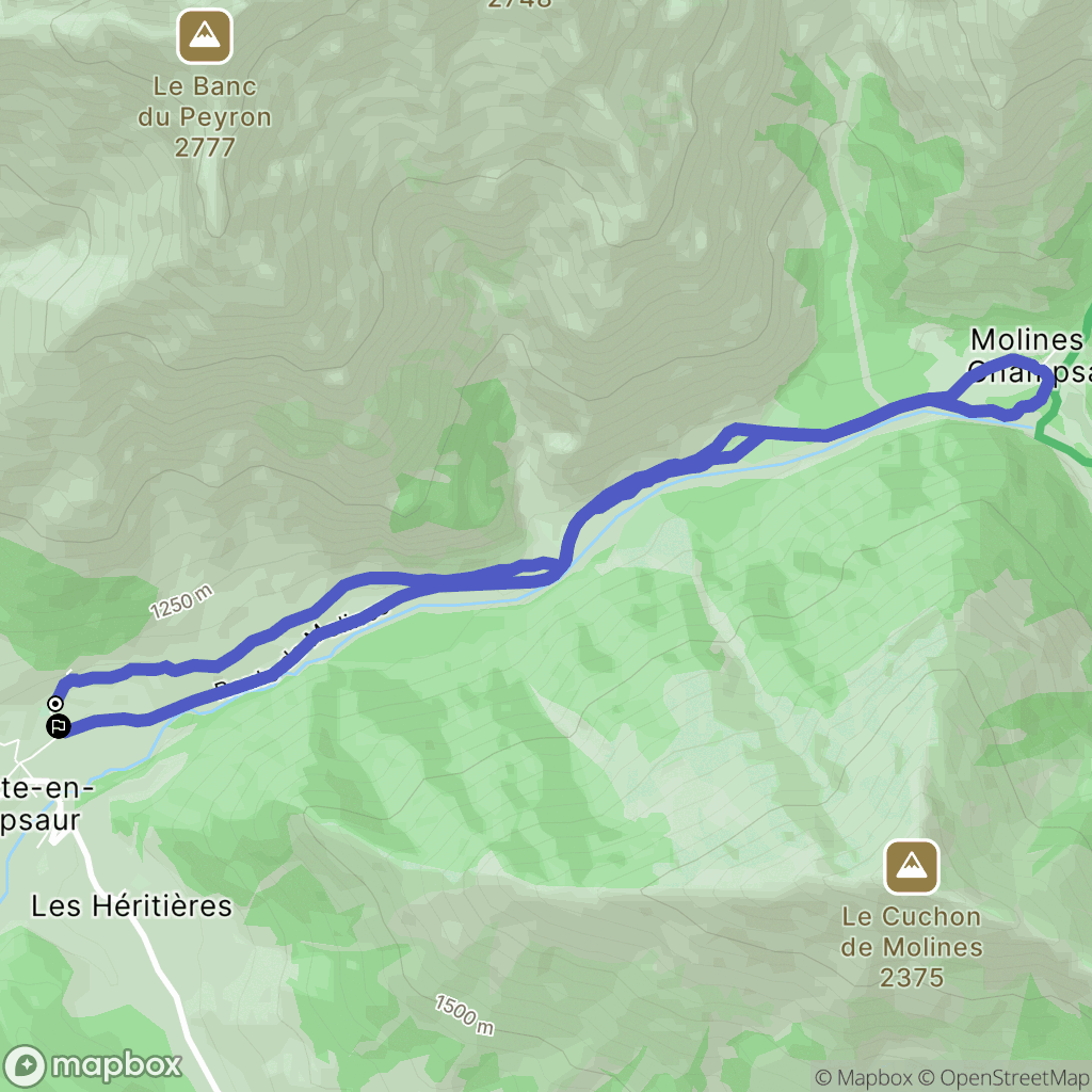 La Motte-en-Champsaur : carte du parcours de randonnée - France