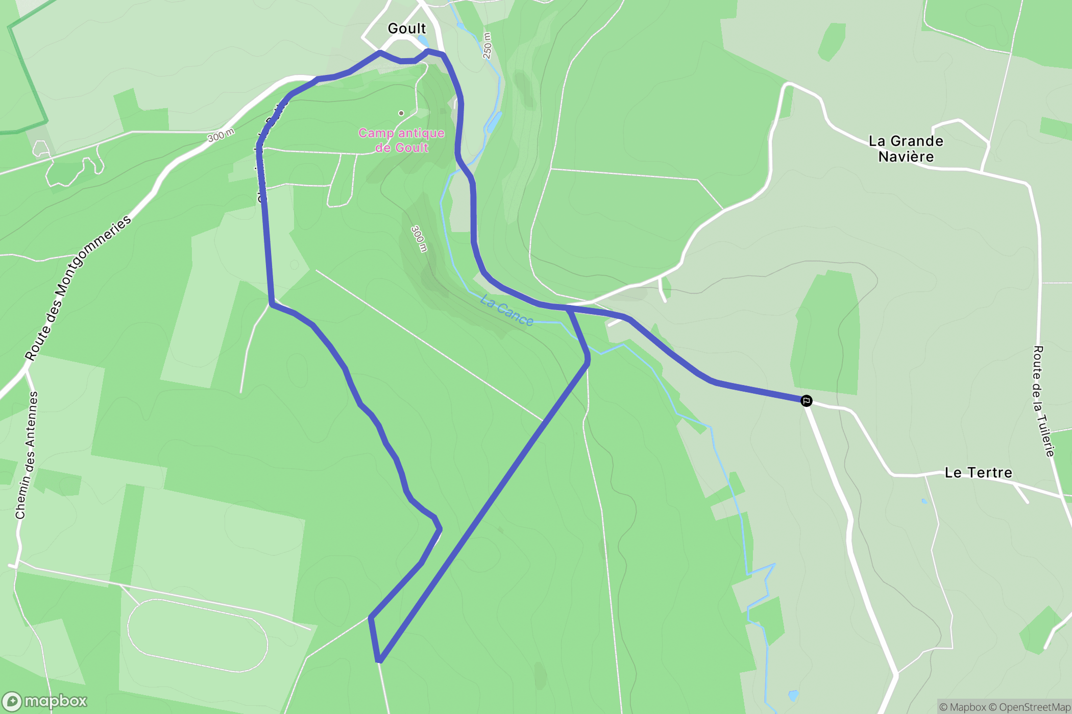 La Lande-de-Goult : carte du parcours de randonnée - France