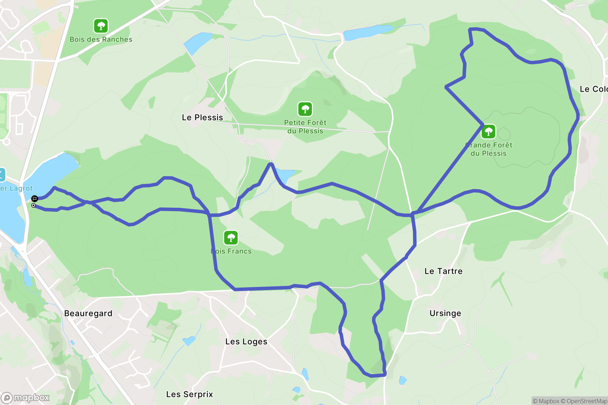 Blanzy : carte du parcours de randonnée - France