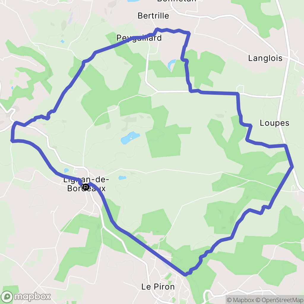 Lignan-de-Bordeaux : carte du parcours de randonnée - France