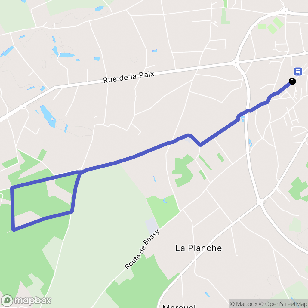 Mussidan : carte du parcours de randonnée - France