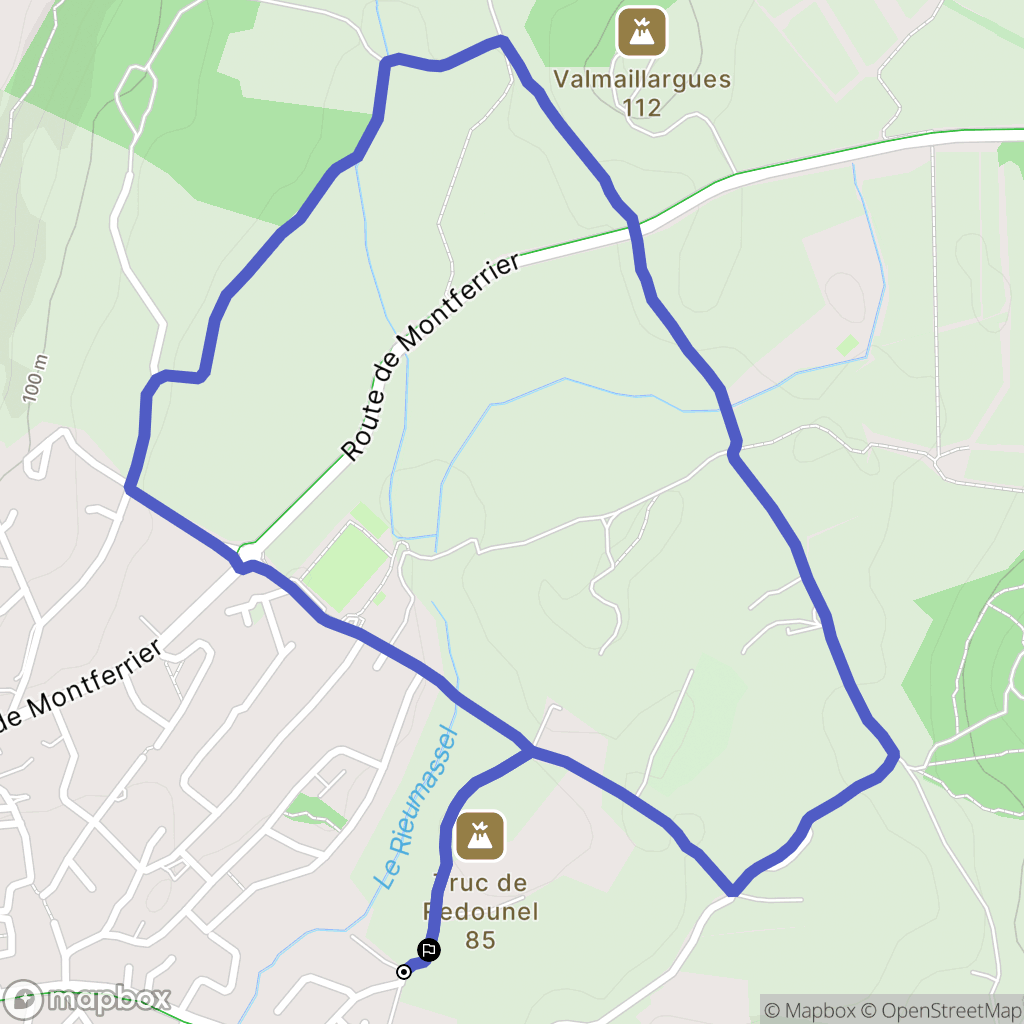 Grabels : carte du parcours de randonnée - France
