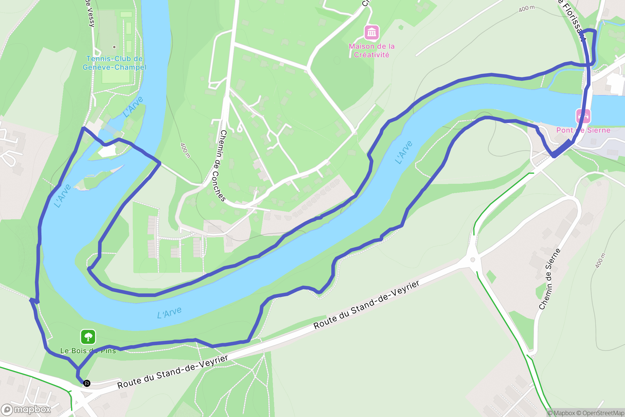 Veyrier : carte du parcours de randonnée - Switzerland