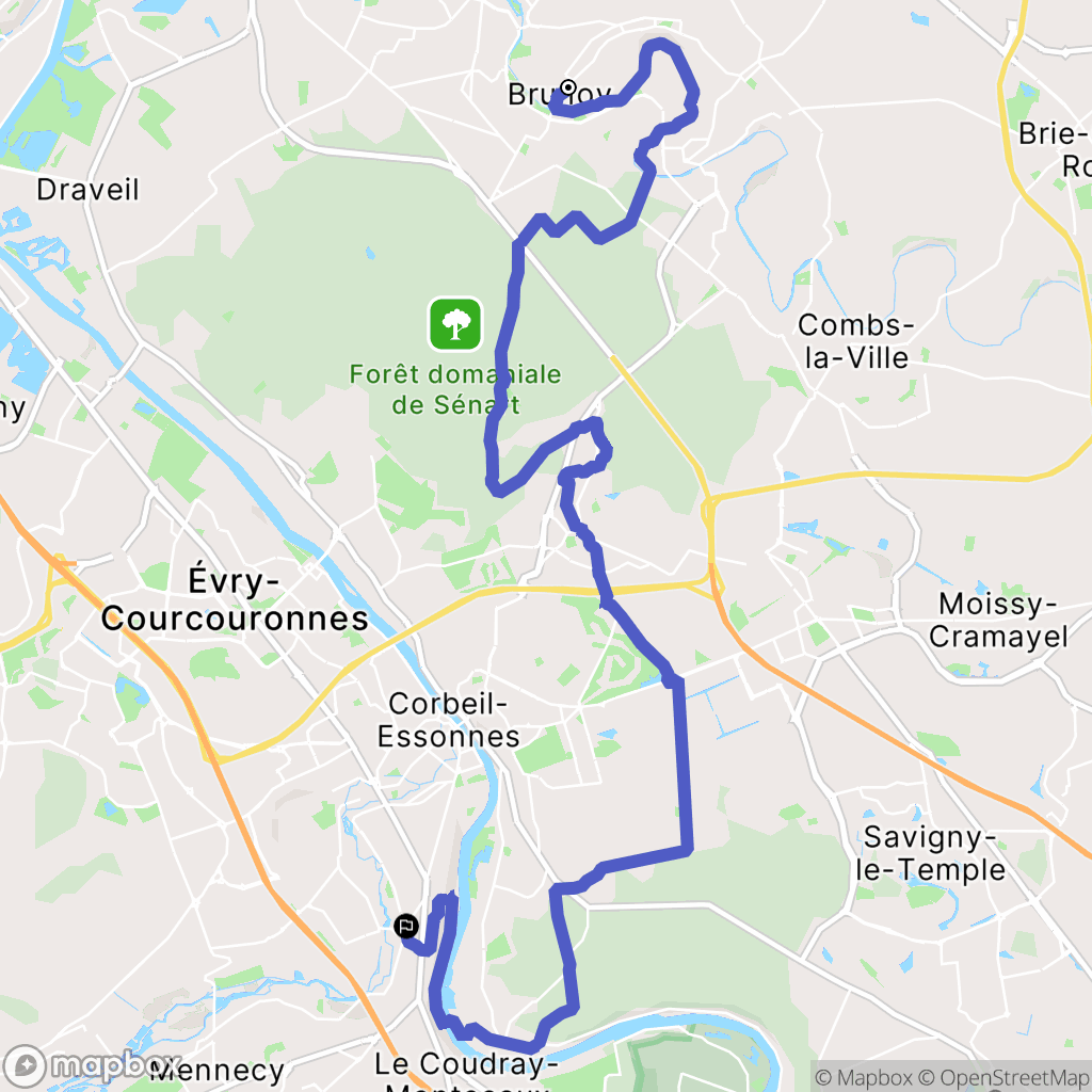 Brunoy : carte du parcours de randonnée - France