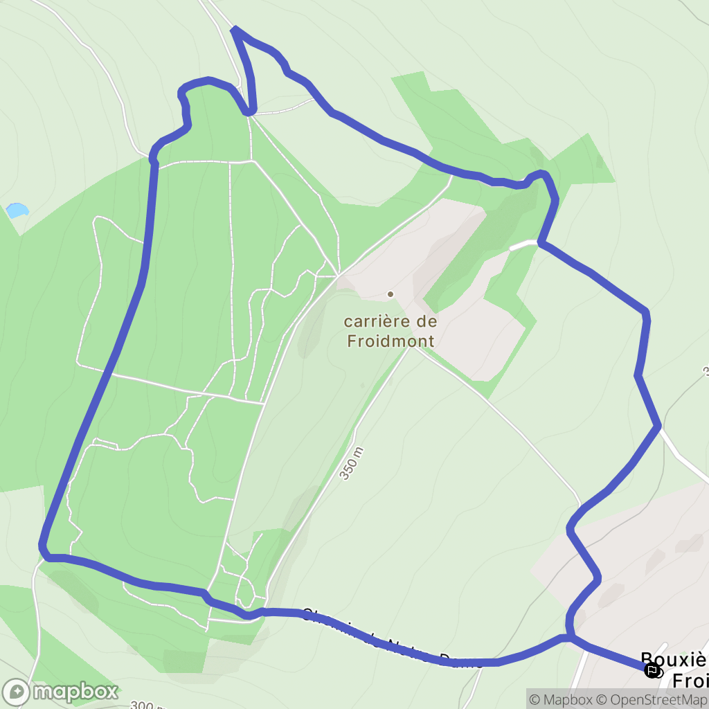 Bouxières sous Froidmont : carte du parcours de randonnée - France