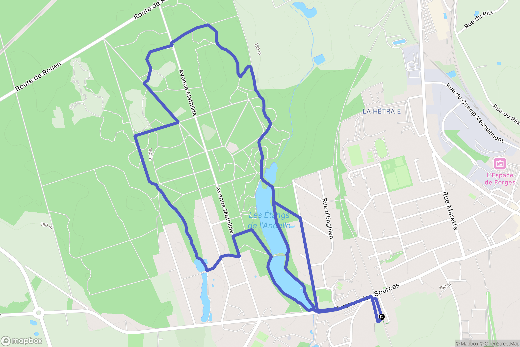 Forges-les-Eaux : carte du parcours de randonnée - France
