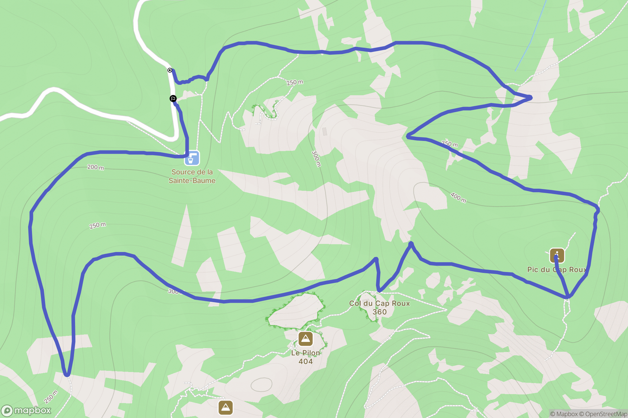 Saint-Raphaël : carte du parcours de randonnée - France