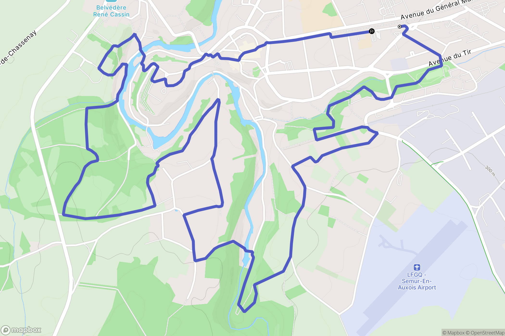 Semur-en-Auxois : carte du parcours de randonnée - France