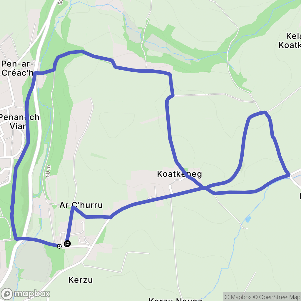 Milizac-Guipronvel : carte du parcours de randonnée - France