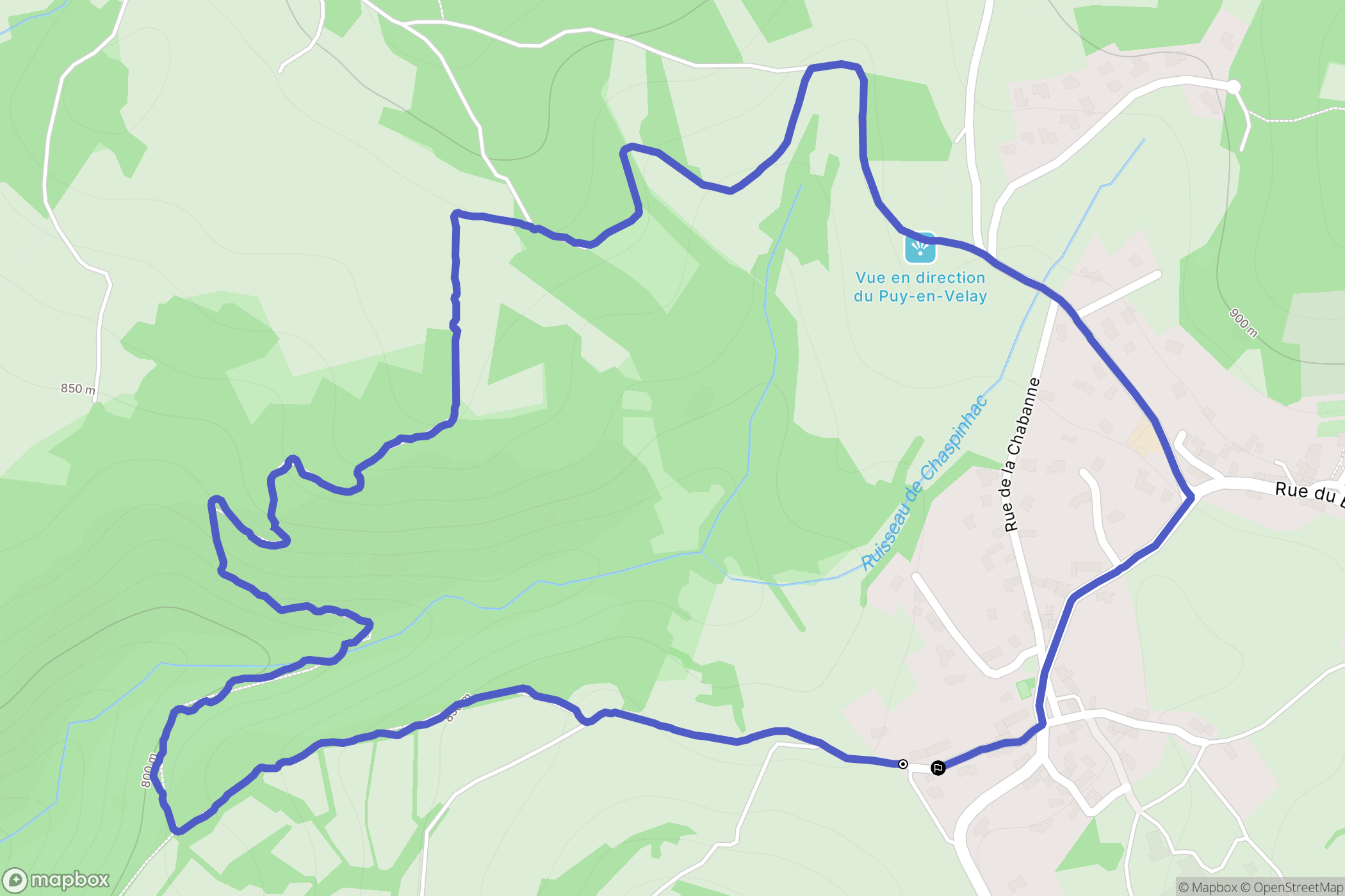 Chaspinhac : carte du parcours de randonnée - France