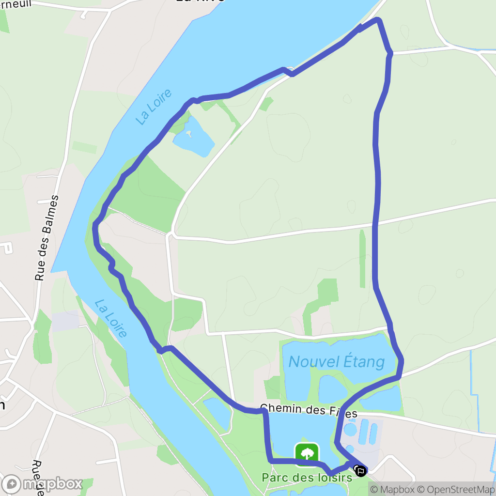 Andrézieux-Bouthéon : carte du parcours de randonnée - France